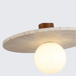 Yellow Travertine Glass LED Pendant Lights for Elegant Interior Decor