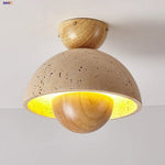 Yellow Cave Stone LED Ceiling Light: Vintage Loft Kitchen Living Room Lamp