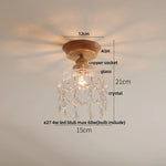 White Ceramic LED Ceiling Lamp Wood Ash Nordic Modern Copper Light