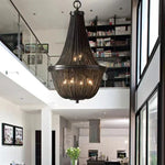 Black Aluminum Chain Tassel Pendant Lights - Dimmable Classic Chandelier