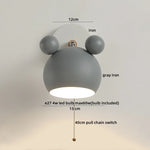 Wood Iron LED Wall Lights with Pull Chain Switch for Modern Living Spaces
