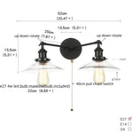 Black LED Wall Sconce 2-Head Lamp for Bedroom Bathroom Mirror