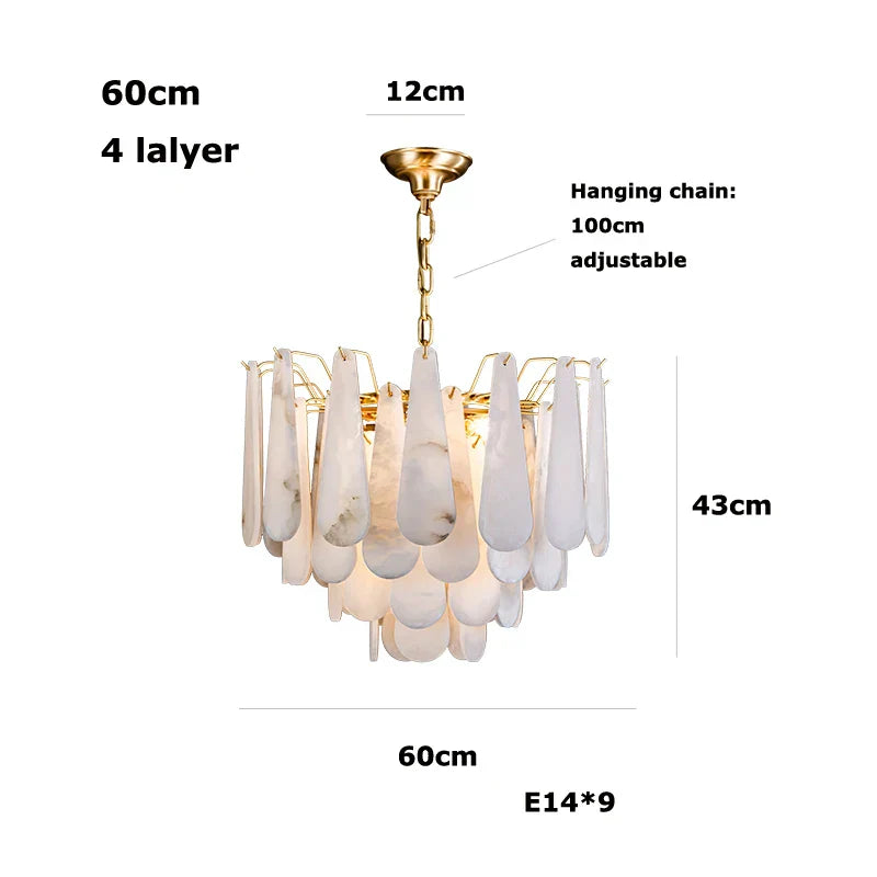 Art Deco Marble Home Chandelier Lighting Dimmable LED 2025