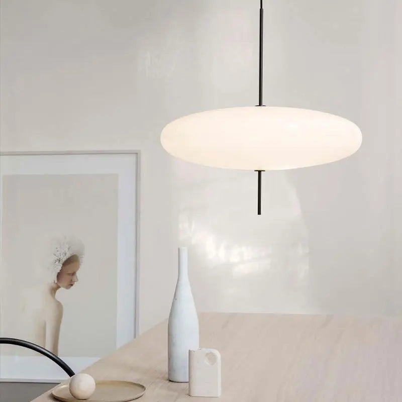 Modern Saucer Pendant Light 30/50cm Black White for Home & Commercial Decor