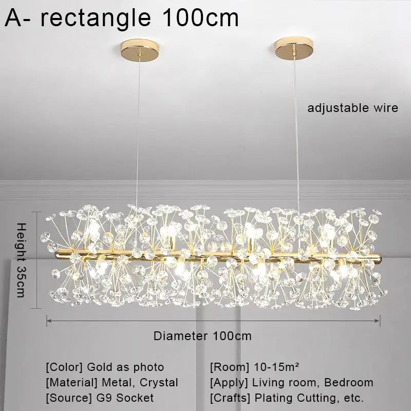 Crystal LED Ceiling Pendant Chandelier for Home Decoration and Lighting