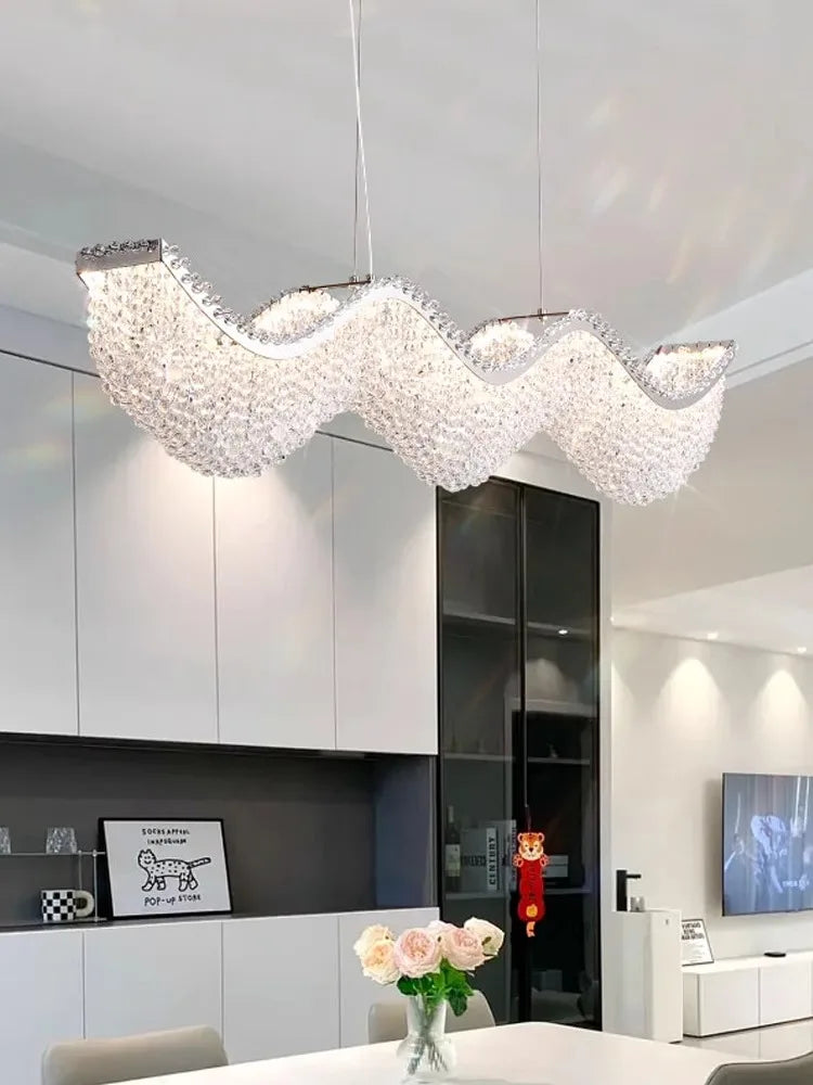Modern Luxury Crystal Bead Chandelier with LED Lights for Home Decor