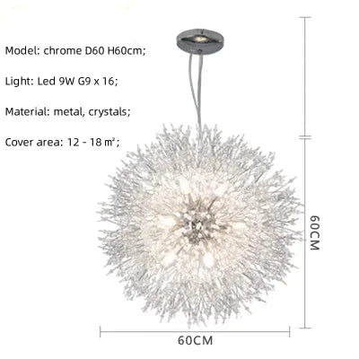 Afralia™ Dandelion Gold/Chrome Chandelier with Crystals, G9 Pendant Lights for Elegant Lighting