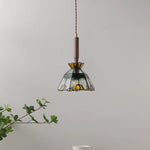 Glass Walnut LED Pendant Lamps: Modern Copper Lighting for Living Room, Bedroom, and Corridor