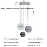 Nordic Bar Modern LED Pendant Light Resin Lustre Dining Room Hanging Lamp