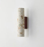 LED Wall Sconce Modern Nordic Wood Canopy Terrazzo Bathroom Mirror Light