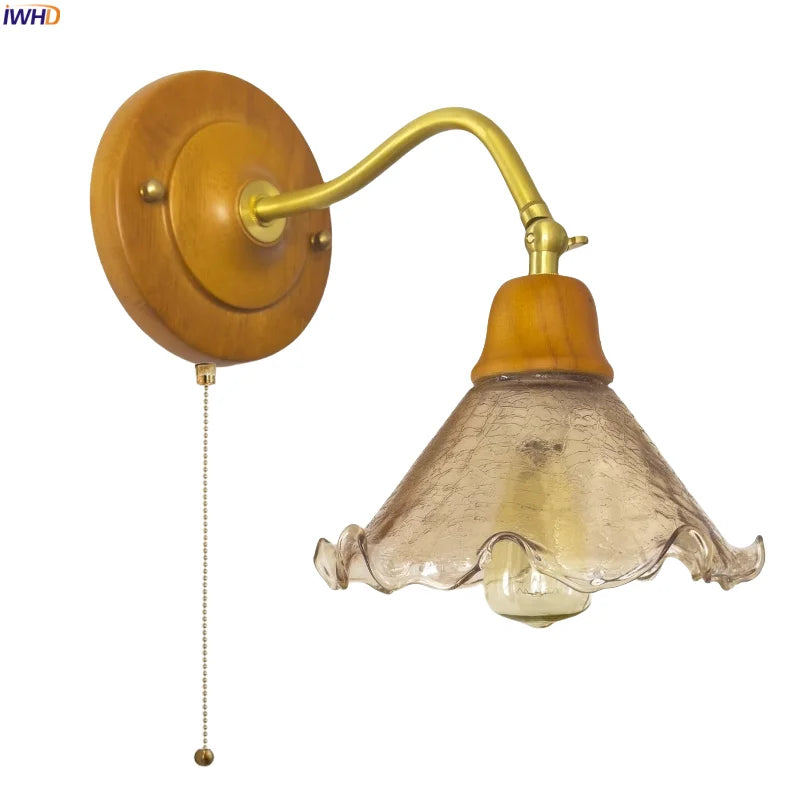 Afralia™ Cracked Glass LED Wall Lights - Vintage Copper Finish