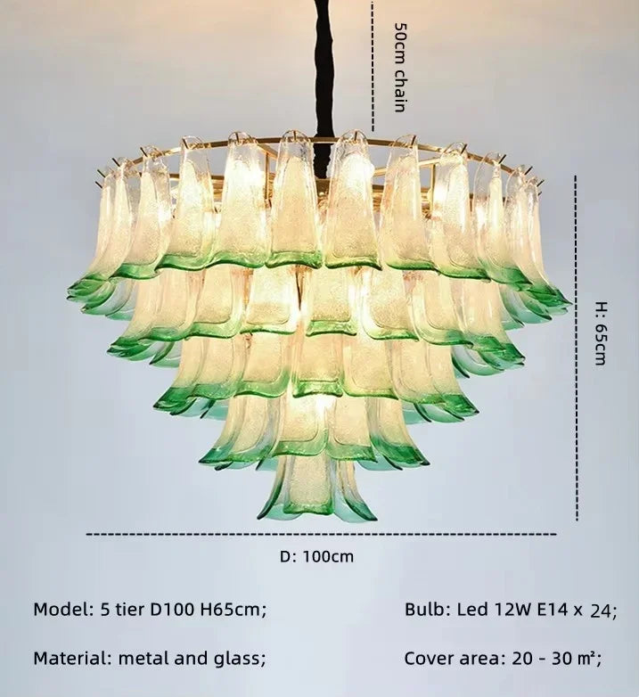 Luxury Green Glass Pendant Lights Metal Round Luminaria Fixture