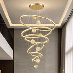 Crystal LED Chandelier: Modern Living Room Pendant Lights, Glass Globe Hanging Lamp