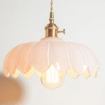 Afralia™ Brass Glass LED Pendant Lamp for Cafe Bar Restaurant Bedroom Loft