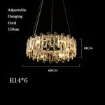 Crystal Dimmable Pendant Light Luminaire for Living Room Bedroom