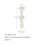 Japanese Cotton Paper Pendant Lamp Wabi Sabi Chandelier with E27 Bulb