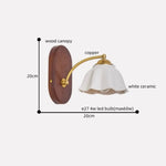 LED Japanese Style Wall Lights Copper Wood Bedside Lamp for Home Bedroom