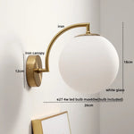 LED Glass Iron Wall Light with Pull Chain Switch for Corridor Living Room Bedroom