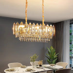 Gold Amber Crystal Chandelier Lights Modern Room Decor Hanging Lamp