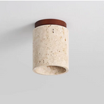 Wood Canopy LED Ceiling Lights Travertine Flush Mount Ceiling Lamp