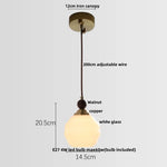 Amber Glass LED Pendant Light - Modern Nordic Design with Iron Base