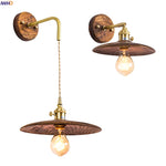 Nordic Wood LED Wall Lamp Pull Chain Switch for Home Decor & Lighting