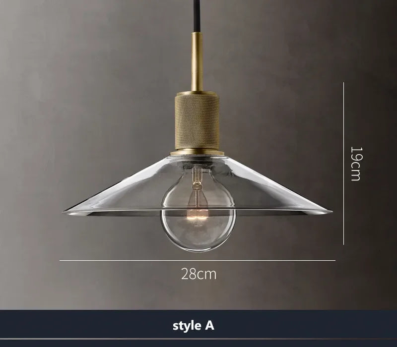 Clear Glass LED Pendant Light Gold Metal ChandelierMarshalAsLED Hanging Lamp