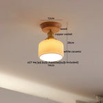 Glass Wood LED Ceiling Light Modern Ceiling Lamp