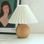 Nordic Ceramics Table Lamp - Modern Desk Light with Pleated Lampshade for Cozy Home Lighting
