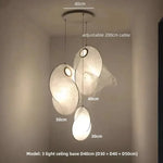 Nordic Silk Chandelier Pendant Lights for Foyer Bedroom Bar, LED Droplight Fixtures