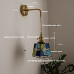 Tiffany Style Colorful Glass Wall Light Fixture - Up Down Rotate Bedside Lamp