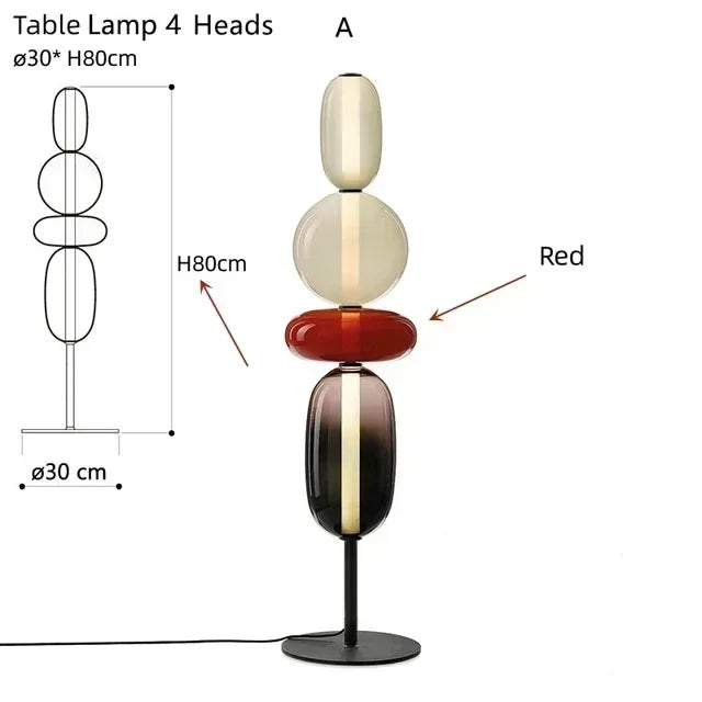 Glass Floor Lamp LED Table Light - Italian Design High Quality
