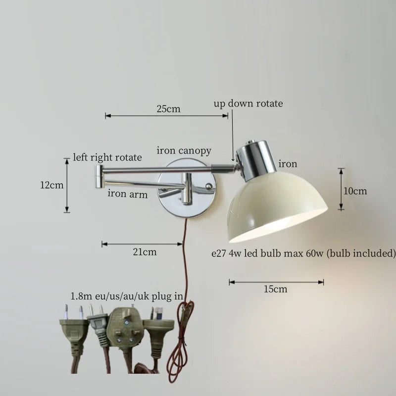 Black Iron LED Wall Sconce for Home Decor - Modern Nordic Style