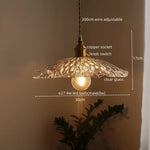 Green Glass LED Pendant Light - Nordic Modern Copper Luminaire Suspendu