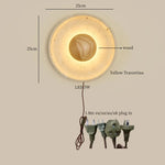 Afralia™ Nordic LED Wall Lamp Wood Yellow Travertine Mirror Light