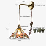 LED Butterfly Glass Wall Lamp Sconce with Pull Chain Switch
