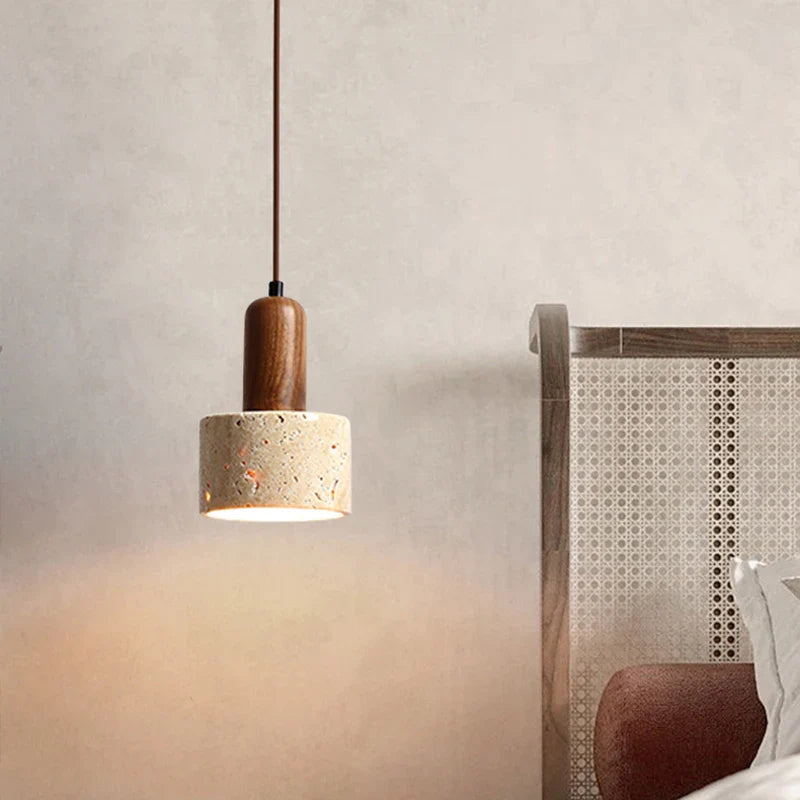 Natural Travertine Pendent Lamp