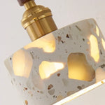 Afralia™ Terrazzo Stone LED Pendant Light with Wood Handle for Kitchen & Restaurant
