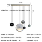 Nordic Bar Modern LED Pendant Light Resin Lustre Dining Room Hanging Lamp