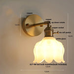 White Flower Glass Wall Lights: Up Down Rotate LED Bedroom Hotel Lamp