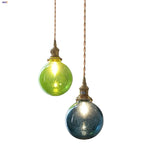 Afralia™ Bubble Glass Ball LED Pendant Lamp with Copper Knob Switch - Nordic Modern Home Decor