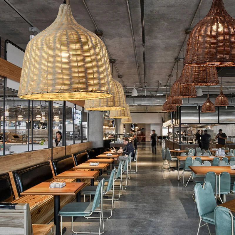 Rattan Wicker Pendant Light Chandelier Ceiling Lamp