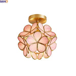 Nordic Flower Ball LED Ceiling Lights Copper Glass Chandelier