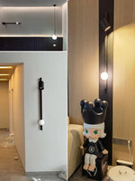 Long Strip Art Decorative Wall Lamp, Solid Wood, Black/White, Wall Mounted