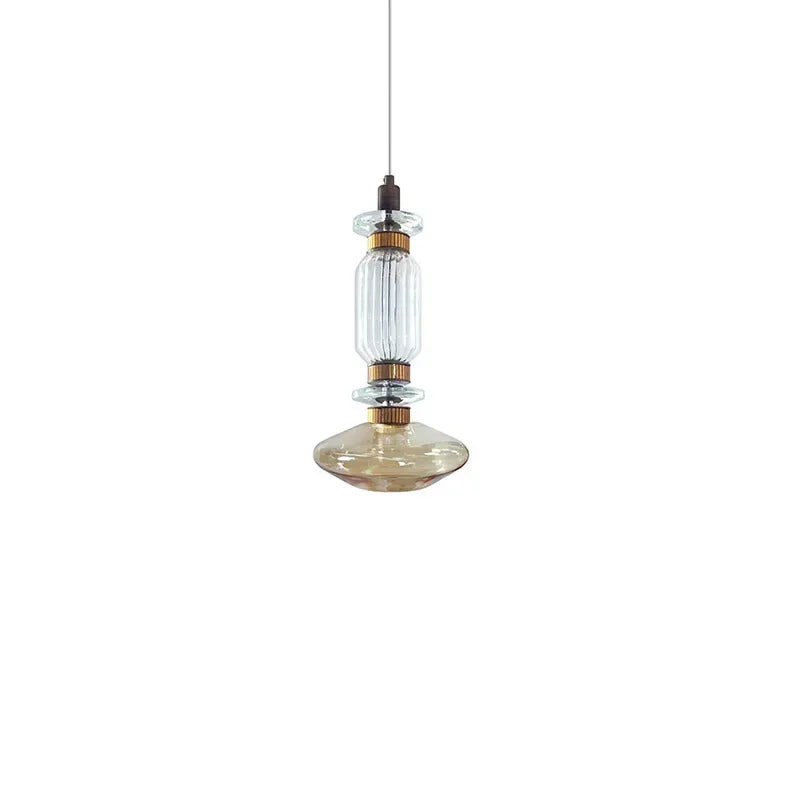 Ballet Pendant Lamp Clear Amber Glass Shade Restaurant Bedroom Lighting