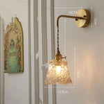 Glass Clear LED Wall Light Fixture, Modern Copper Wall Lamp