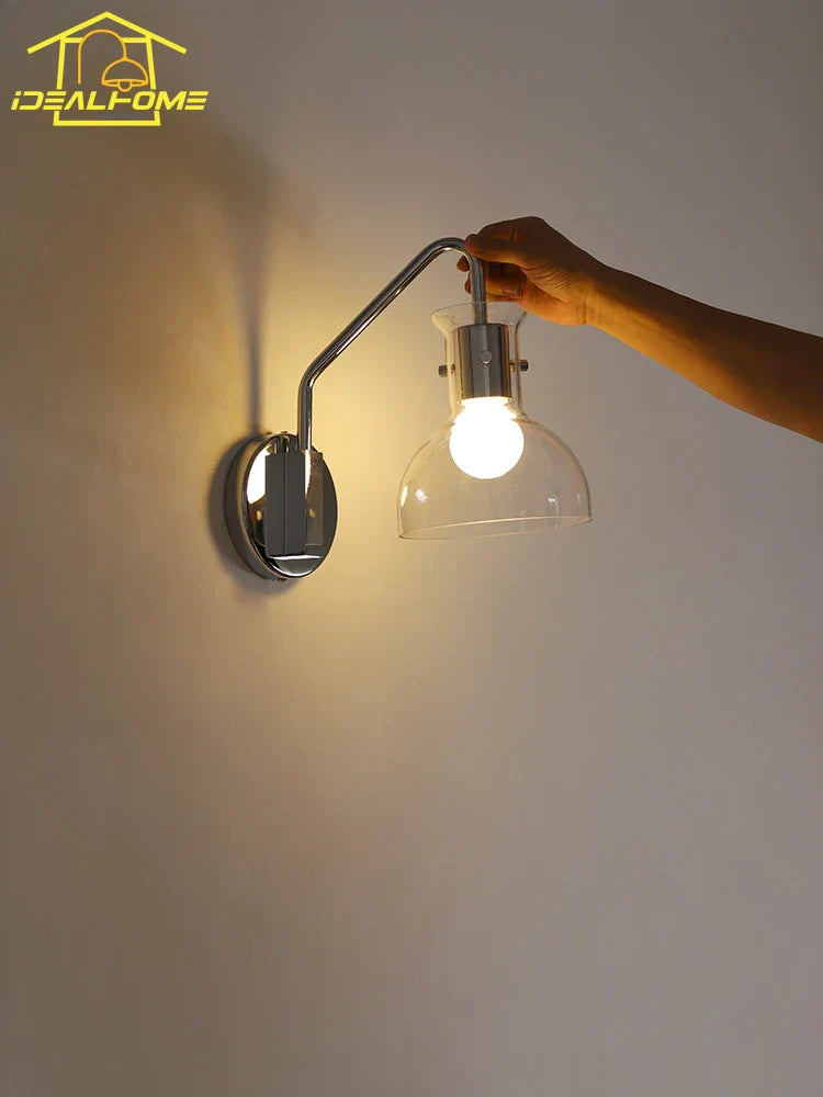 Bauhaus Glass LED Wall Lamp Iron Art Decor for Bedroom Living Room