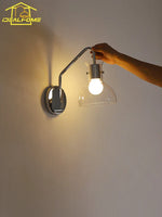 Bauhaus Glass LED Wall Lamp Iron Art Decor for Bedroom Living Room