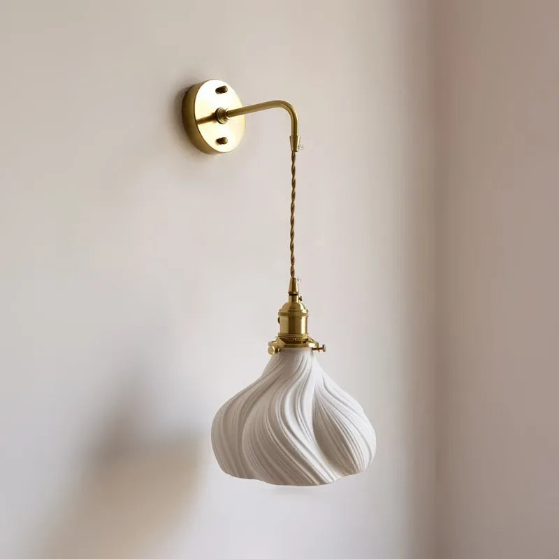 Nordic LED Ceramic Copper Wall Lamp Sconce for Bedroom Bathroom Mirror