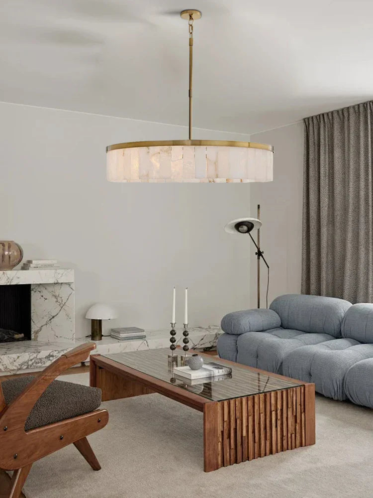 Round Marble Chandelier Ceiling Light Fixture for Kitchen Dining Room